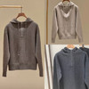 128-1 渠道圆正 松弛优雅高级 小禾女士三色半拉链帽衫 商品缩略图0