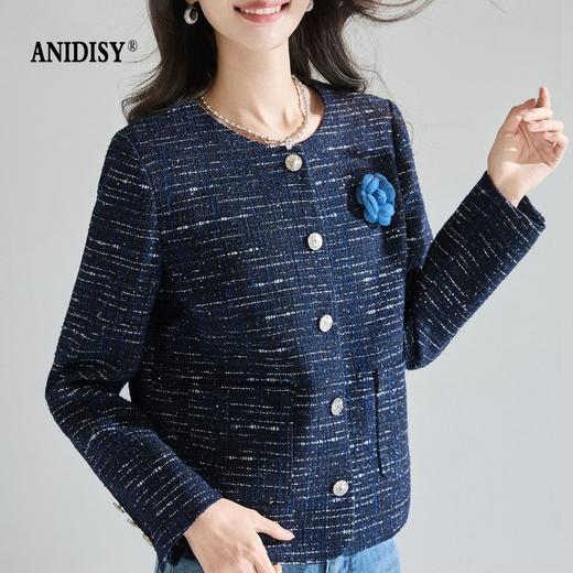 2026春装 闪片小香风圆领长袖单排扣短外套 商品图3