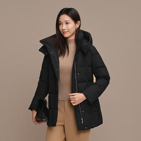波司登25新款羽绒服女商务可脱卸帽中款品质直充收腰显瘦90鹅绒