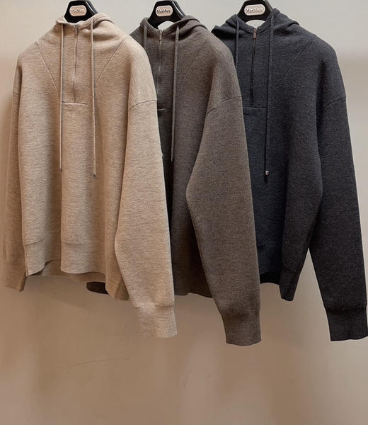 128-1 渠道圆正 松弛优雅高级 小禾女士三色半拉链帽衫 商品图8