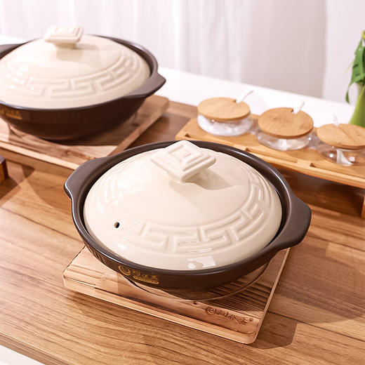 【深巧汉风浅煲】陶煲王砂锅煲家用一人食燃气灶专用陶瓷浅口煲仔饭沙锅耐高温干烧不裂 商品图2