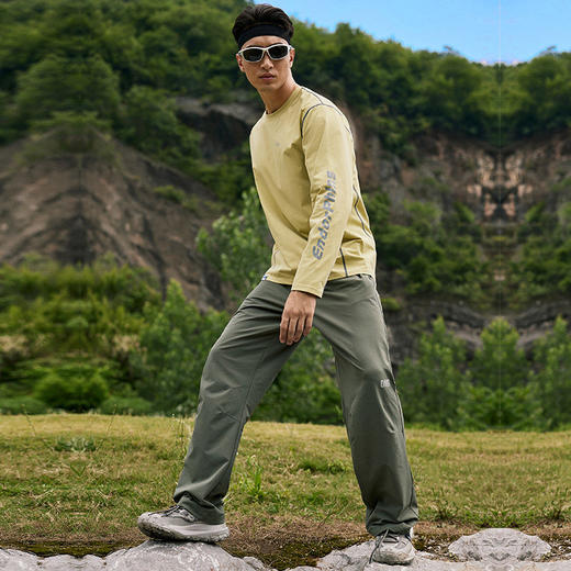 OMG运动 户外裤子男春秋季防泼水运动裤防风裤子登山直筒宽松轻量 商品图4