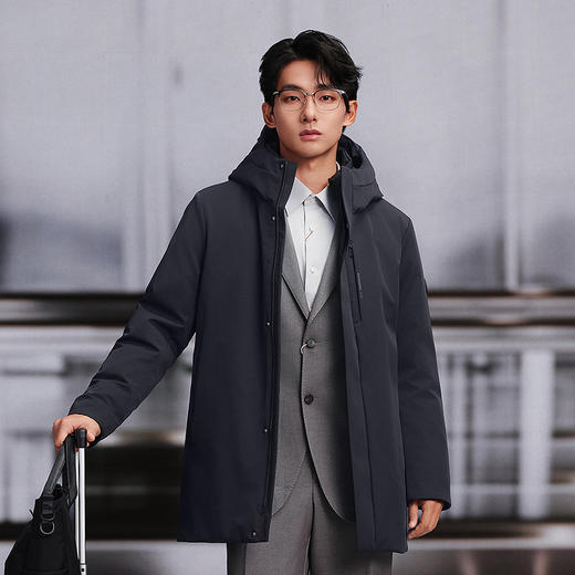 波司登2025新款羽绒服男士商务休闲连帽保暖品质鹅绒内胆可脱卸 商品图2