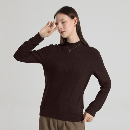 「自」全新升级【铂金会员146/天猫189/差价43】(83329)洛诗琳气质半高领毛衣2025秋冬套头修身纯色百搭打底衫 商品图3
