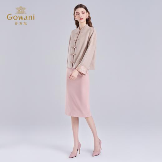 乔万尼新品新中式东方美学盘扣羊毛驼绒混纺短款大衣ED4B756 商品图3