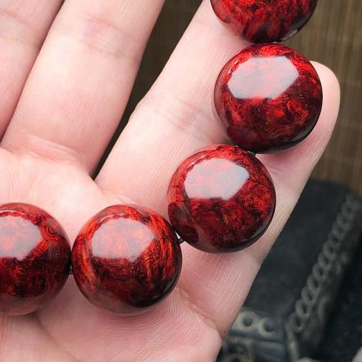 【青山特惠】2.0*12颗5星满瘤疤小叶紫檀手串（无胶嫩瘤）t36 商品图3