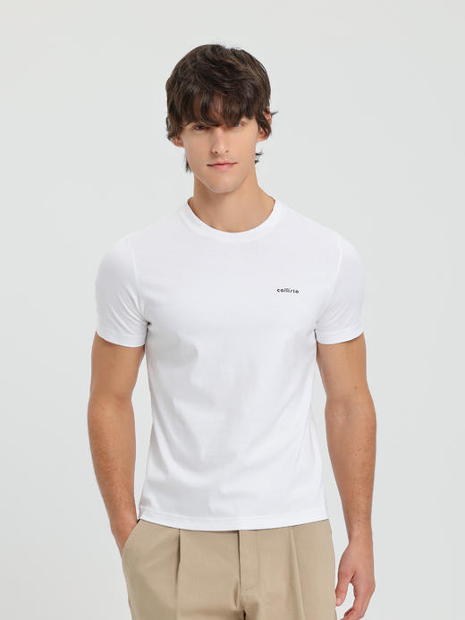 callisto白色液氨棉基础logoT恤 商品图2