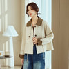 「自」全新升级【铂金会员293/天猫389/差价96】(04221)洛诗琳卡其色拼接翻领短外套2026春季新款减龄时尚百搭短风衣外套 商品缩略图2