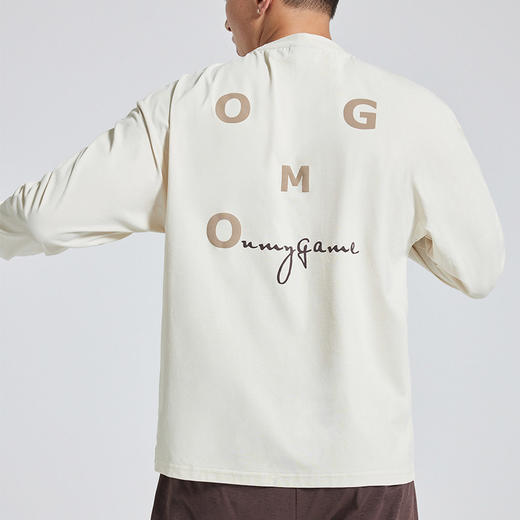 OMG运动 发泡印花宽松跑步长袖t恤男春秋上衣健身衣服打底衫 商品图4