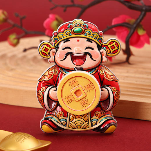 【MAYNOS可旋转财神冰箱贴】 招财猫+财神到招财进宝 3D立体浮雕可爱生动 磁吸设计稳固不留痕 商品图5