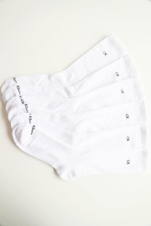 软支撑毛巾底袜子，一卡6双装。松弛感中筒全棉透气运动袜E012758 商品图4