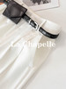 专柜实拍【自带卡包腰带】拉夏贝尔/La Chapelle高腰压褶卷边休闲裤~宽松百搭舒适微弹直筒阔腿裤 商品缩略图6