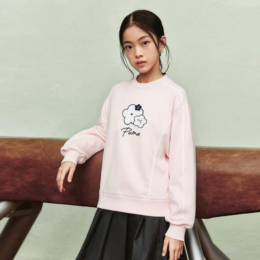 PUMA彪马童装2026春季新款儿童长袖卫衣女童上衣撞色圆领时髦甜美 商品图2