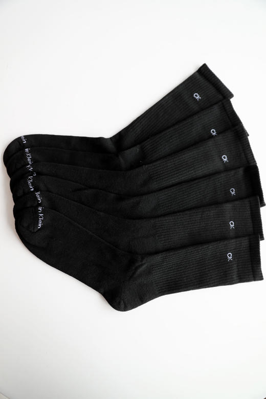 软支撑毛巾底袜子，一卡6双装。松弛感中筒全棉透气运动袜E012758 商品图7