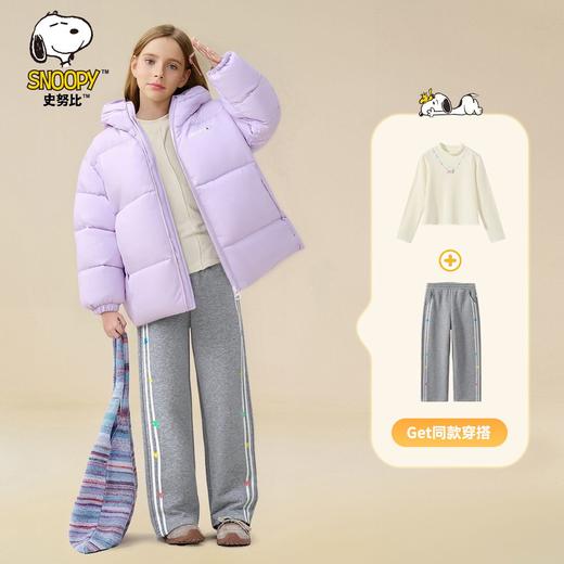 【130-165】【加绒】【史努比】冬季女童银狐绒保暖卫裤 商品图4
