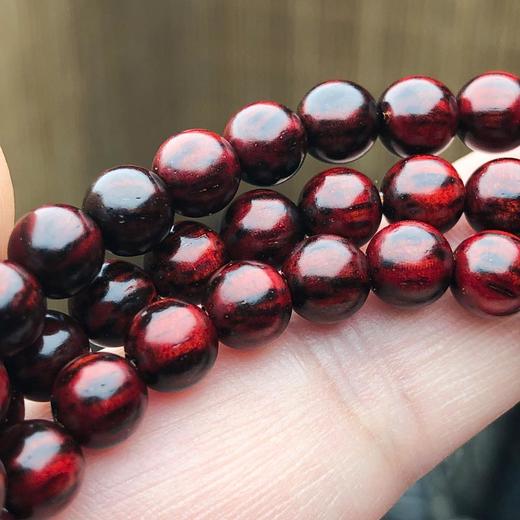 【青山特惠】0.6*108颗 琴料 5星 半满火焰纹 小叶紫檀手串 t6 商品图2