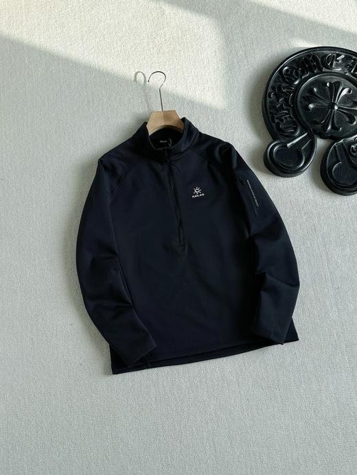 春款楷乐石男款立领半开胸内胆半拉链吸湿排汗保暖户外登山徒步上衣 商品图5