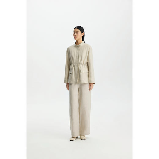 商场同款PURE TOUCH女装26春夏新款亚麻混纺短外套H型可收腰夹克 商品图6