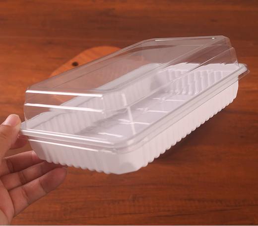 QS-022 白底吸塑盒 50个 奶角蛋糕盒蛋糕卷盒枣糕包装盒 西点盒 商品图5