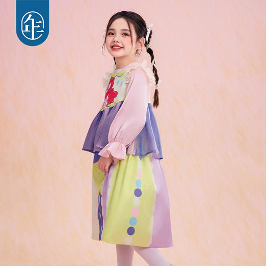 小马宝莉联名年衣童装长袖连衣裙春新款女童小马宝莉蝴蝶结连衣裙N1261024C02 商品图4