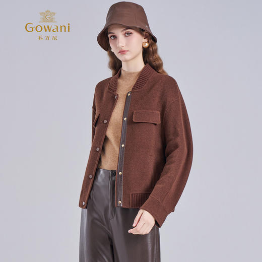 乔万尼轻休闲减龄棒球服羊毛呢短款外套ED4B741 商品图1