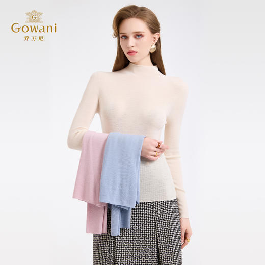 【三色可选】【100%绵羊毛】乔万尼新品云柔亲肤半高领长袖羊毛衫打底衫ED4M805 商品图1