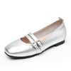 信诺妈妈鞋女士粗跟单鞋银色玛丽珍鞋法式软底小皮鞋2026春季新款6C1629-20T 商品缩略图4