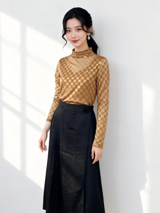 伯妮斯茵 | 新中式国风 | 百褶裙 | 暗纹提花工艺 | 垂感抗皱面料 | 日常雅集|SC1B01 商品图0