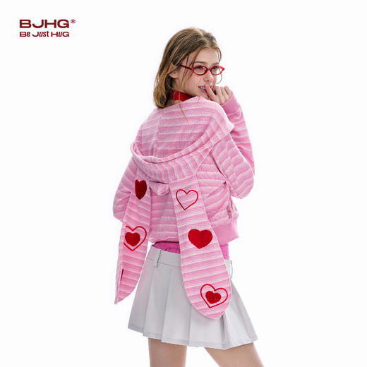 【不宠系列】BJHG不计后果兔耳朵开衫卫衣女春季刺绣宽松百搭外套 商品图3