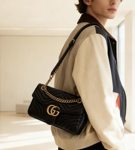 GU马蒙法棍包纯牛皮单肩斜挎经典包 商品图12