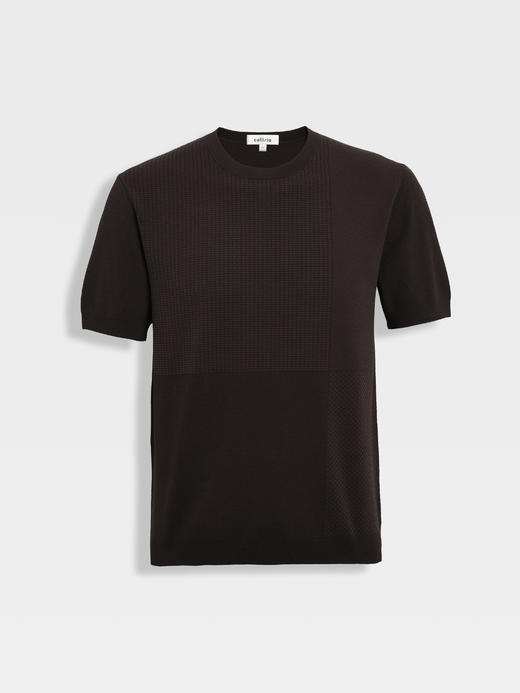 callisto咖色凉感提花针织短T 商品图0