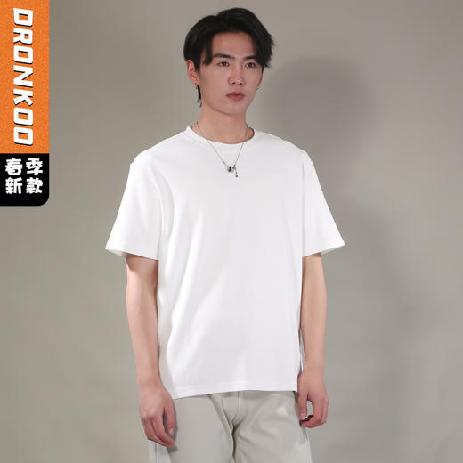 DRONKOO 2026 圆领净版基础款修身短袖T恤 商品图0