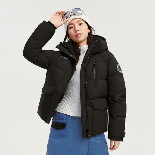 波司登极寒90鹅绒户外2025新款冬羽绒服女短连帽宽松蓄热科技保暖 商品图2