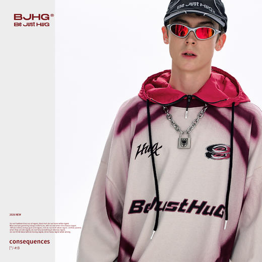 BJHG不计后果赛车风卫衣男款春美式圆领情侣运动长袖T恤打底衫女 商品图0