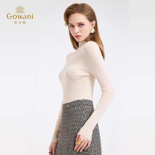 【三色可选】【100%绵羊毛】乔万尼新品云柔亲肤半高领长袖羊毛衫打底衫ED4M805 商品图6