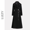 LIZZY 秋冬欧式复古手工盘花大翻领配可脱卸胸针绵羊毛长款大衣外套6372 商品缩略图4