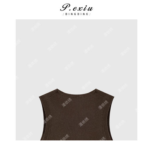 04-3潘依绣丁丁宠粉修身半高领收腰无袖连衣裙 Q89050 商品图2