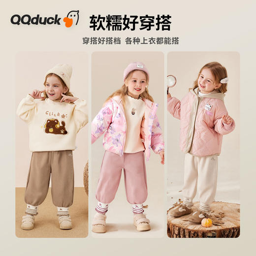 【加绒】【80-130】【可可鸭】女童冬款保暖加绒裤子 商品图9