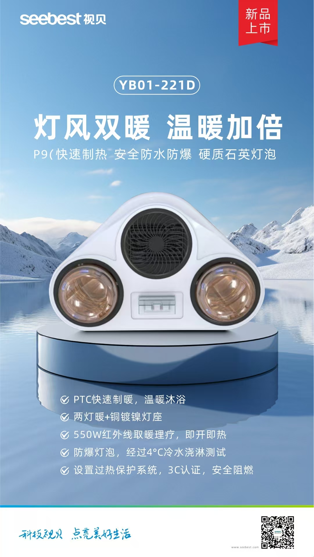 YB01-221D 2灯风暖壁挂