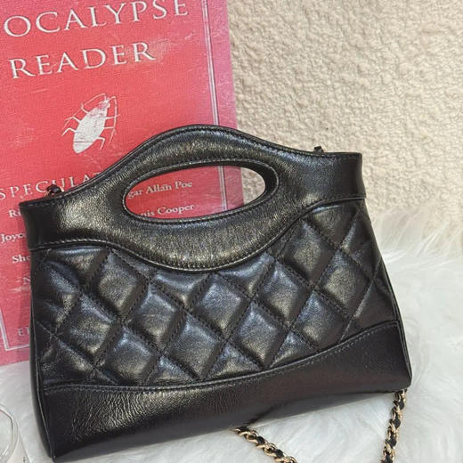 Chanel 31bag nano 黑金 油蜡羊皮 斜挎包 商品图1