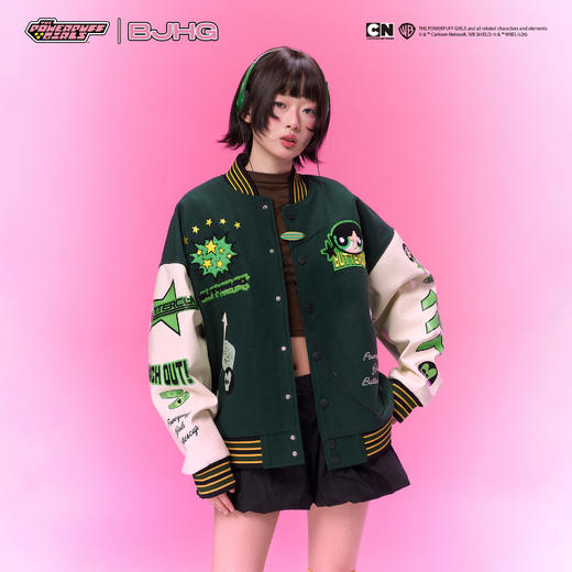 【飞天小女警联名】BJHG不计后果夹克外套女款春季美式刺绣棒球服 商品图1