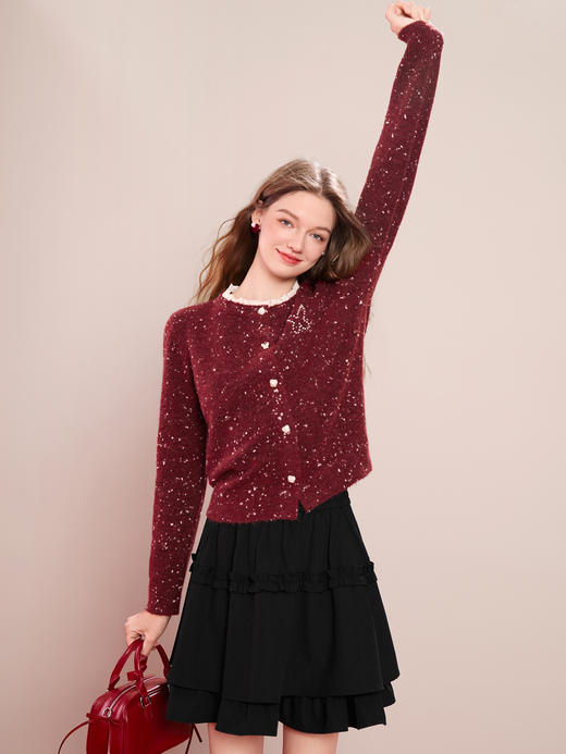 【百图lulu定制】【浪花半裙】双层浪花裙摆  橡筋收腰 A字短裙 商品图7