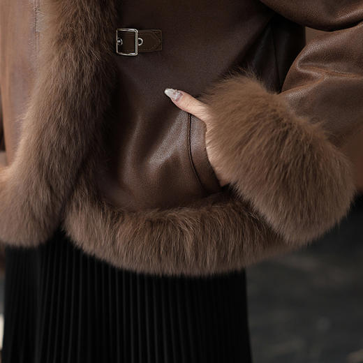 冬季毛领保暖羽绒服高级感环保皮草大衣CS 商品图2