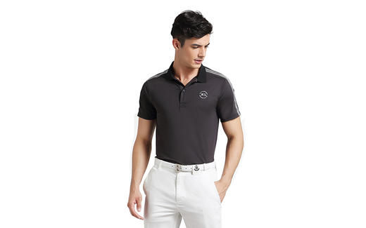 百乐图 男士polo衫 黑色条纹S码 12218063 商品图0