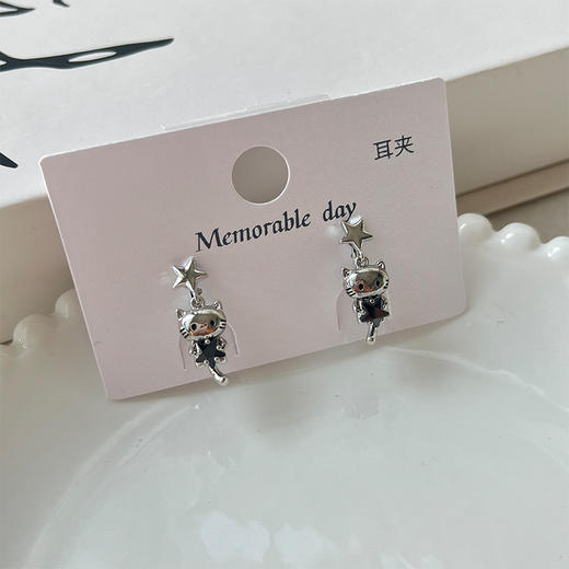 黑色金属小猫耳饰耳夹-纪念日百货门店同款169100349 商品图4