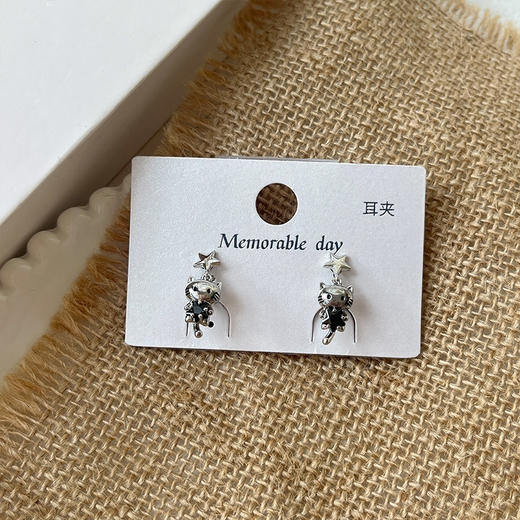 黑色金属小猫耳饰耳夹-纪念日百货门店同款169100349 商品图3