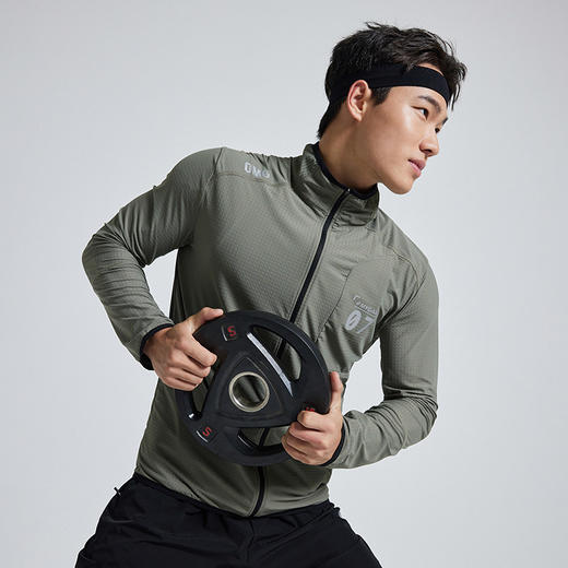 OMG运动 【四维高弹力】春秋立领透气健身外套男长袖衣服夹克训练 商品图2