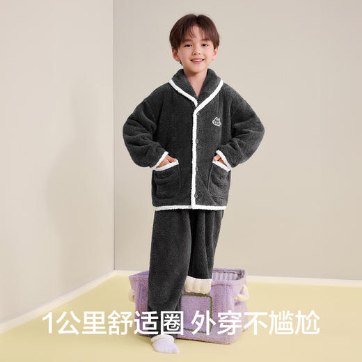 【120-160】【有棵树】男童冬款半边绒家居服套装 商品图5