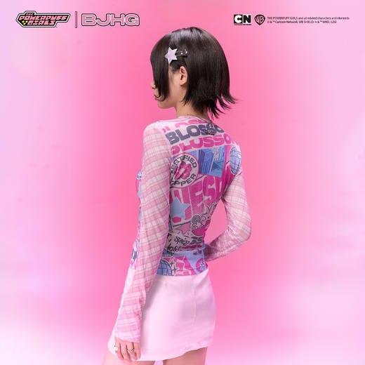 【飞天小女警联名】 BJHG不计后果长袖t恤女款春季修身辣妹风上衣 商品图2