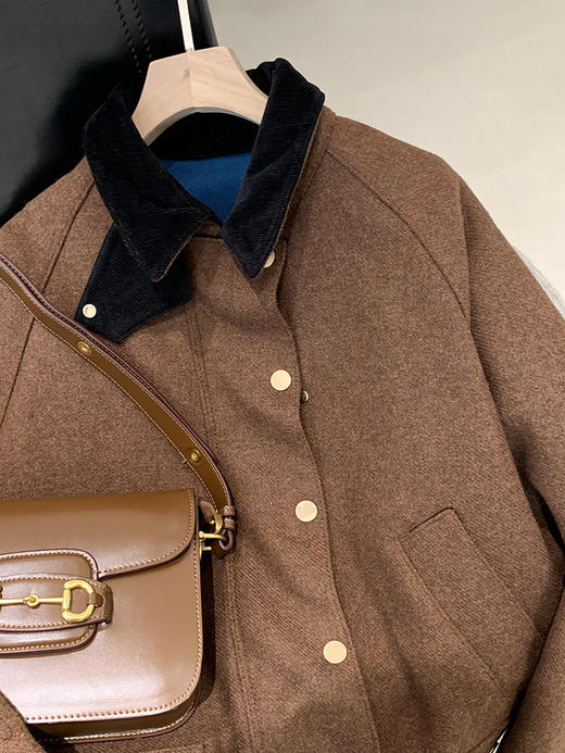 【高品质私服】【IC双面双色羊毛混纺提花中长大衣】富有肌理层次 手感特殊G1112-CC【无标出货 介意慎拍】 商品图12